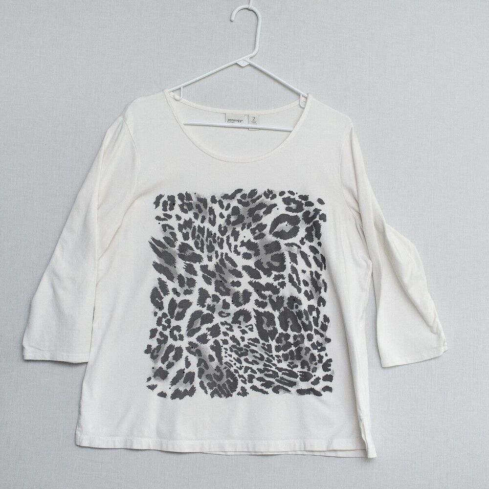 Zenergy By Chico's Tee Shirt animal print graphic t-shirt 2 Large 12